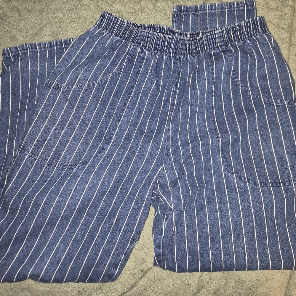 Blue Striped Pants